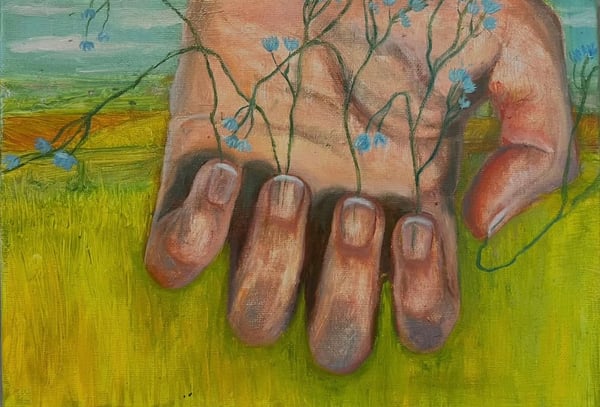 Sous mes ongles — huile sur toile, peinture de Sarah Jacquin